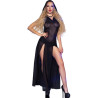 Chilirose - Cr 4685 Robe Longue À Capuche Noir L